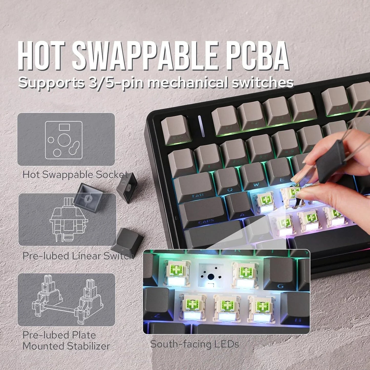 F75 Pro Gasket Mounted Wireless Gaming Mechanical Keyboard