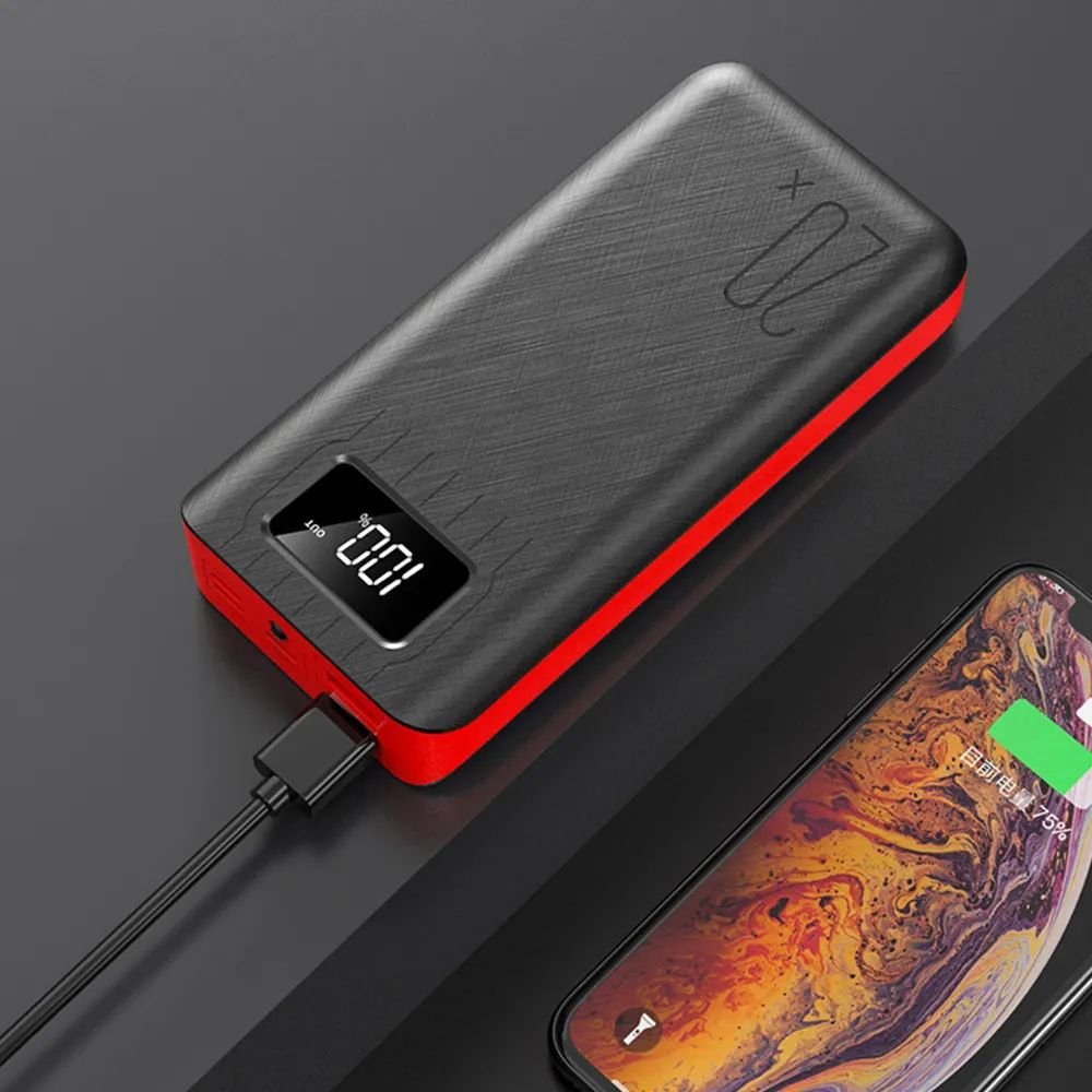 20,000mAh Power Bank with Dual USB & LED Flashlight