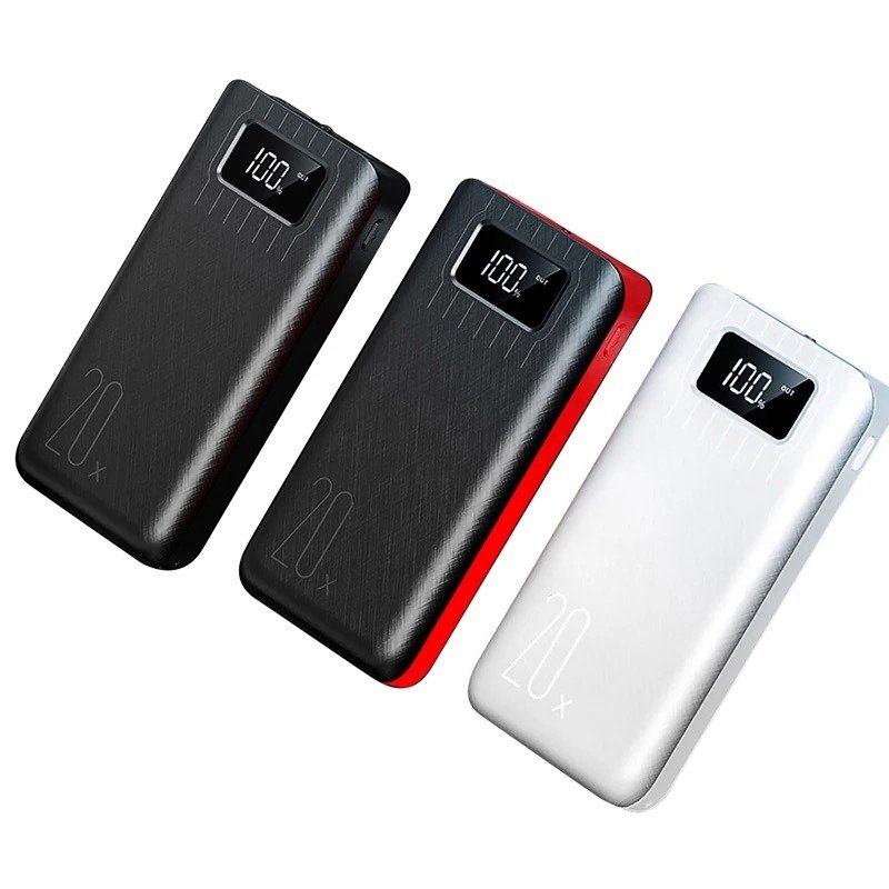 20,000mAh Power Bank with Dual USB & LED Flashlight